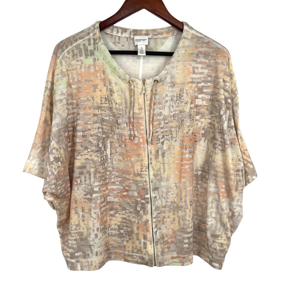 Chico's Zenergy Size 2 or Large Gemstone Jacket Blouse Shirt Top Fall Winter - Picture 1 of 9